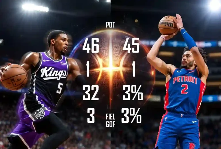 Sacramento Kings vs Detroit Pistons Match Player Stats