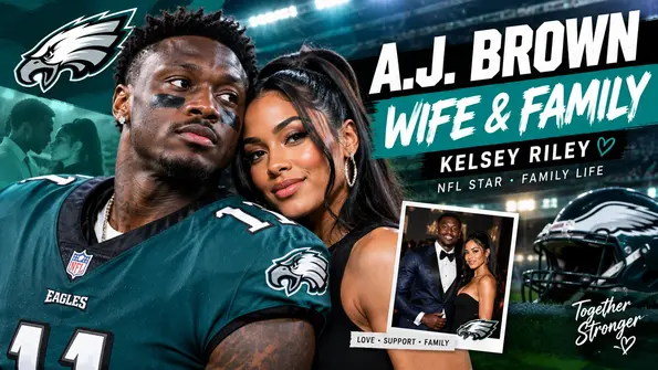 A.J. Brown with his wife Kelsey Riley
