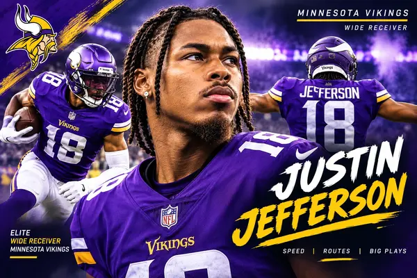 Justin Jefferson playing football for the Minnesota Vikings