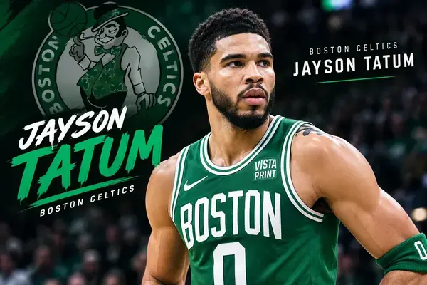 Jayson Tatum in a Boston Celtics jersey