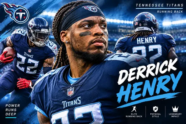 Derrick Henry playing football as an NFL running back