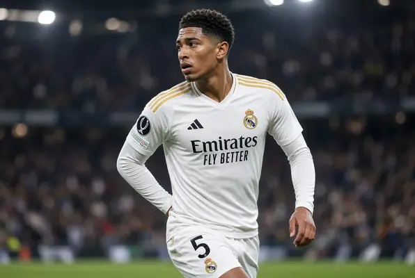Jude Bellingham in action for Real Madrid wearing the number 5 jersey during a match